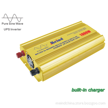 Hot Selling Pure Sine Wave Built-In Charger UPS DC to AC Continuous 1000W Peak 2000 Watt Power Inverter